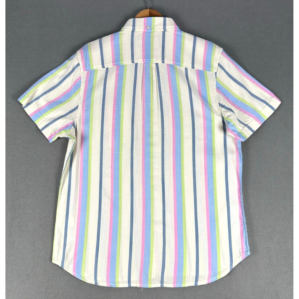 Chubbies Shirt Mens Small Blue Pink Soft Serve Resort Weave Friday Chambray New - Picture 3 of 9